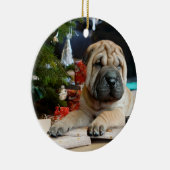 Shar Pei Kerstmis Keramisch Ornament (Rechts)