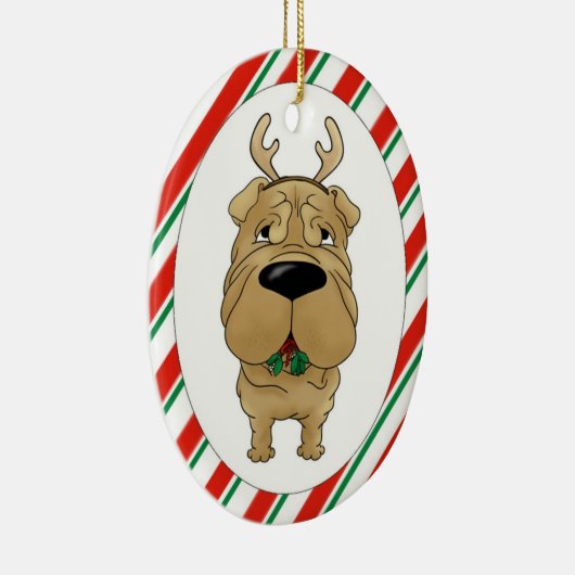 Shar-Pei-kerstversiering Keramisch Ornament (Rechts)