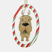 Shar-Pei-kerstversiering Keramisch Ornament (Links)