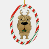 Shar-Pei-kerstversiering Keramisch Ornament (Voorkant)