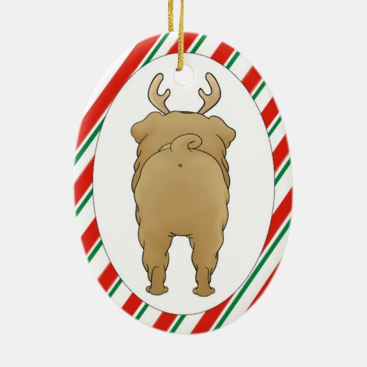 Shar-Pei-kerstversiering Keramisch Ornament (Achterkant)