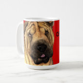 Shar-Pei-kleurenblok Koffiemok (Voorkant links)