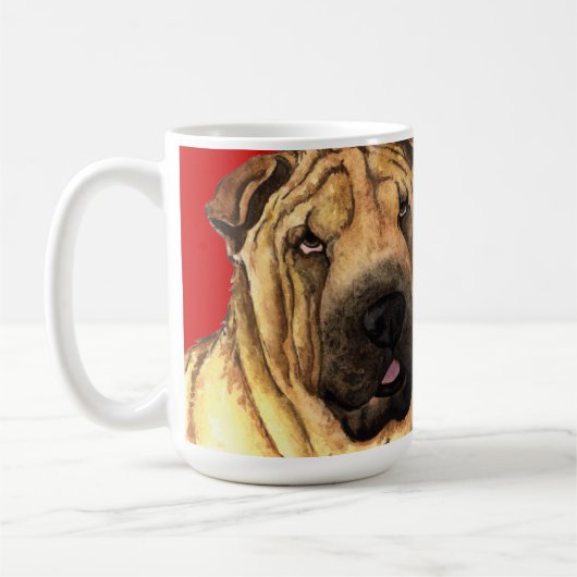 Shar-Pei-kleurenblok Koffiemok (Links)