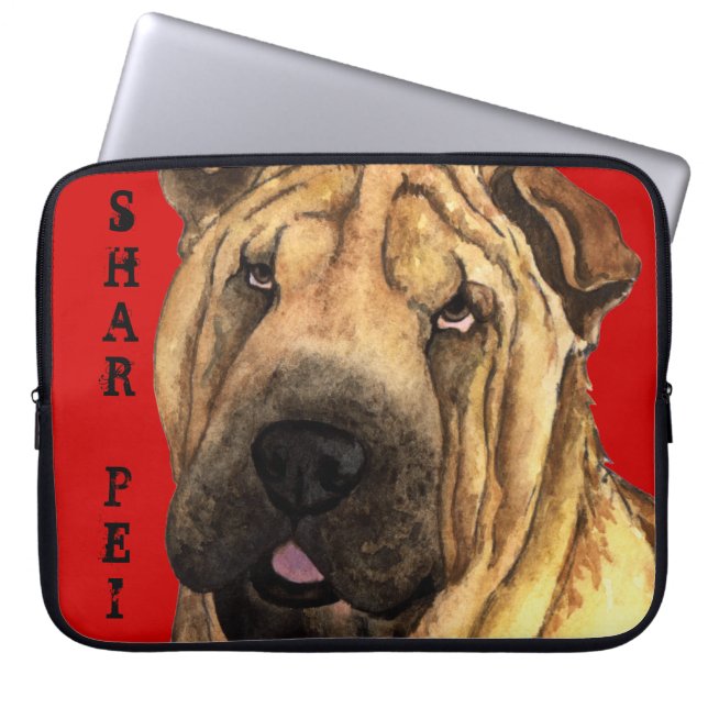 Shar-Pei-kleurenblok Laptop Sleeve (Voorkant)