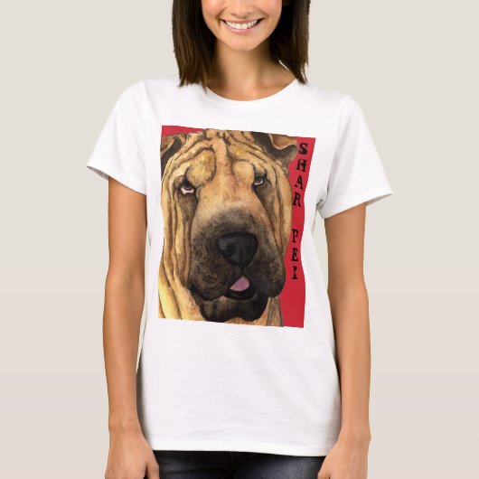 Shar-Pei-kleurenblok T-shirt (Voorkant)