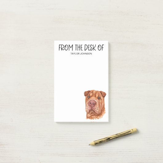 Shar Pei Liefhebber Post-it® Notes (Op bureau)