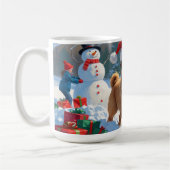 Shar Pei loopt in de sneeuw met kerst Pet Koffiemok (Links)