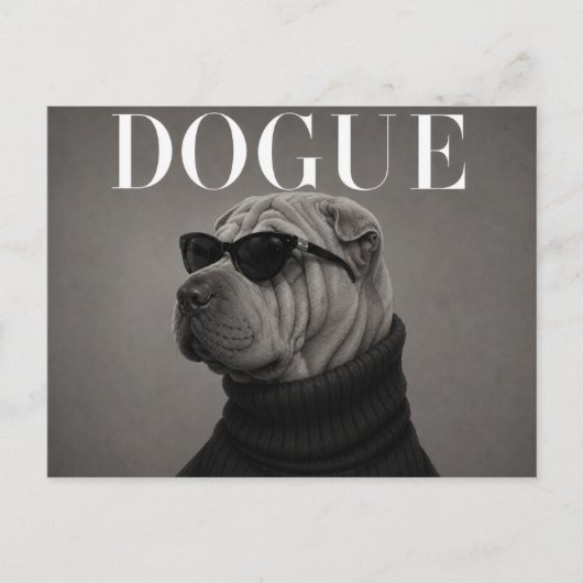 Shar Pei Luxe Mode Redactioneel Briefkaart (Voorkant)