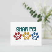 SHAR PEI mam Paw Print 1 Briefkaart (Staand voorkant)