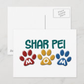 SHAR PEI mam Paw Print 1 Briefkaart (Voorkant / Achterkant)