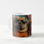 Shar Pei met Hartrozen Valentijnsdag Koffiemok (Voorkant links)