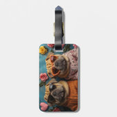 Shar Pei met Heart Rozen Valentijnsdag Bagagelabel (Achterkant verticaal)