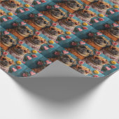 Shar Pei met Heart Rozen Valentijnsdag Cadeaupapier (Hoek)