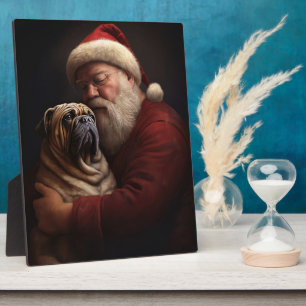 Shar Pei met Kerstman Feestelijke Kerst  Fotoplaat