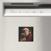 Shar Pei met Kerstman Feestelijke Kerstmis Magneet (Insitu (Vaatwasser))