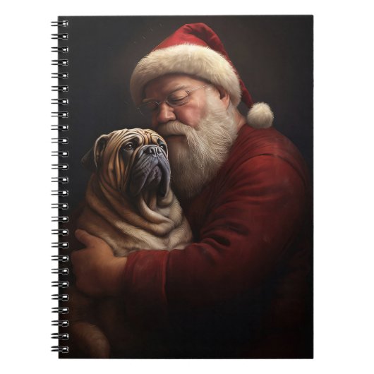 Shar Pei met Sinterklaas Kerstfeest Notitieboek (Voorkant)