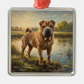 Shar Pei Metalen Ornament (Voorkant)