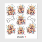 Shar Pei ontmoet bloemen Sticker (Vel)