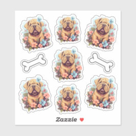 Shar Pei ontmoet bloemen Sticker