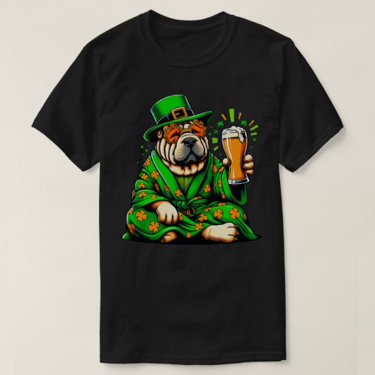 Shar Pei Patricks Day Outfit voor Lover Dog T-shirt (Design voorkant)