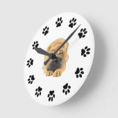 Shar Pei Paw Print Wall-klok Ronde Klok (Hoek)