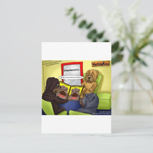 Shar-Pei Plastic chirurgery Funny T - shirts Mokke Briefkaart (Staand voorkant)