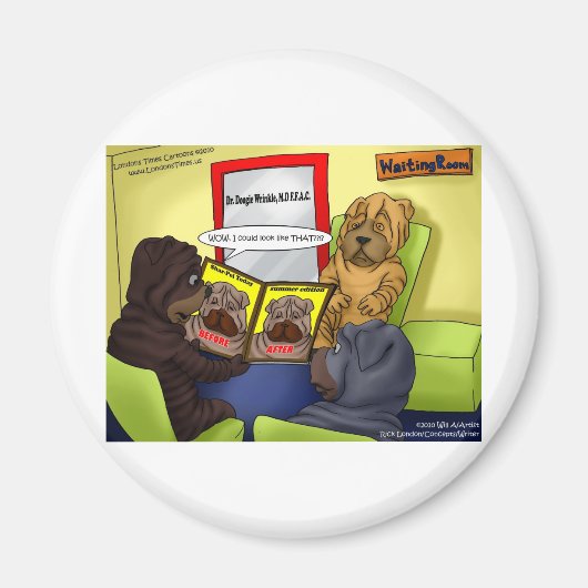 Shar-Pei Plastic chirurgery Funny T - shirts Mokke Magneet (Voorkant)