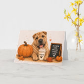 Shar Pei Pompoen Specerij Kaart (Gele Bloem)