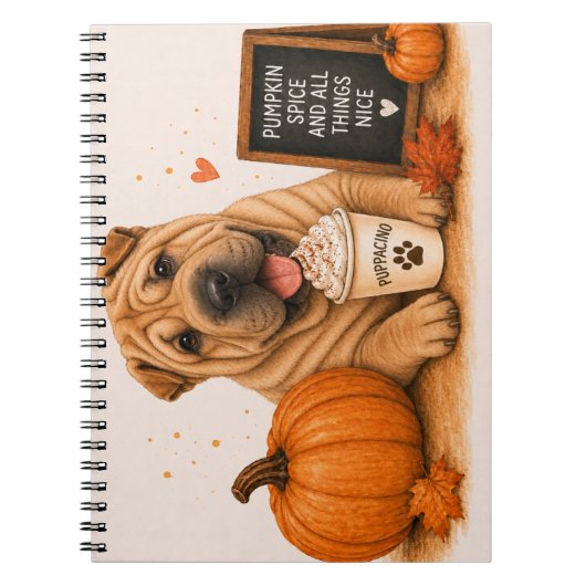 Shar Pei Pompoen Specerij Notitieboek (Voorkant)
