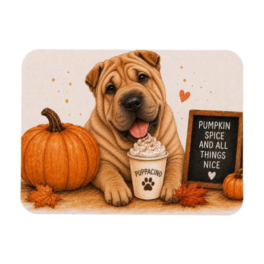 Shar Pei Pumpkin Spice Magneet (Horizontaal)