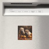 Shar Pei Pup Autumn Delight Pompoen Magneet (Insitu (Vaatwasser))