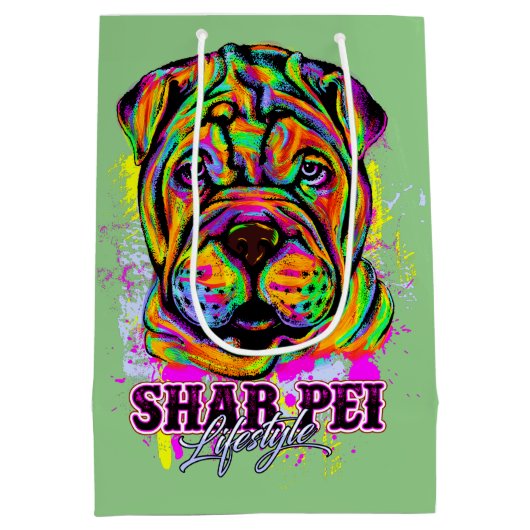 Shar Pei Puppy Dog Lifestyle Medium Cadeauzakje (Achterkant)