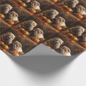 Shar Pei Puppy Herfst Delight Pompoen Cadeaupapier (Hoek)