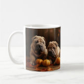 Shar Pei Puppy Herfst Delight Pompoen Koffiemok (Links)
