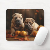 Shar Pei Puppy Herfst Delight Pompoen Muismat (Met muis)