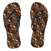 Shar Pei Puppy Herfst Delight Pompoen Teenslippers (Voetbed)