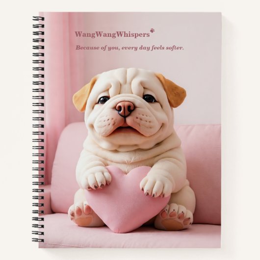 Shar Pei Puppy – Sweet Embrace by WangWang Notitieboek (Voorkant)