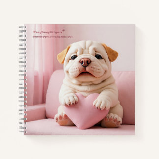 Shar Pei Puppy – Sweet Embrace by WangWang Notitieboek
