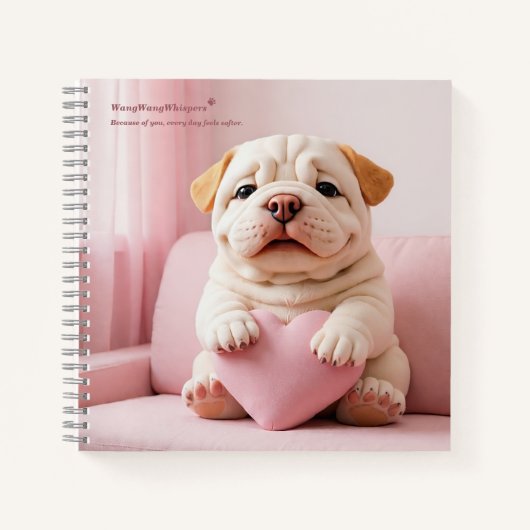 Shar Pei Puppy – Sweet Embrace by WangWang Notitieboek (Voorkant)