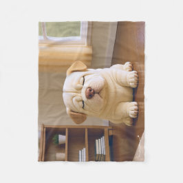 Shar Pei Puppy - Zachte Sereniteit door WangWang Fleece Deken