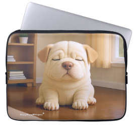 Shar Pei Puppy - Zachte Sereniteit door WangWang Laptop Sleeve