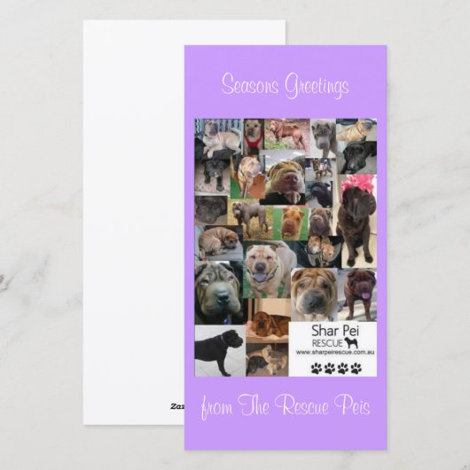 Shar Pei Rescue Xmas Kaart (Voorkant / Achterkant)