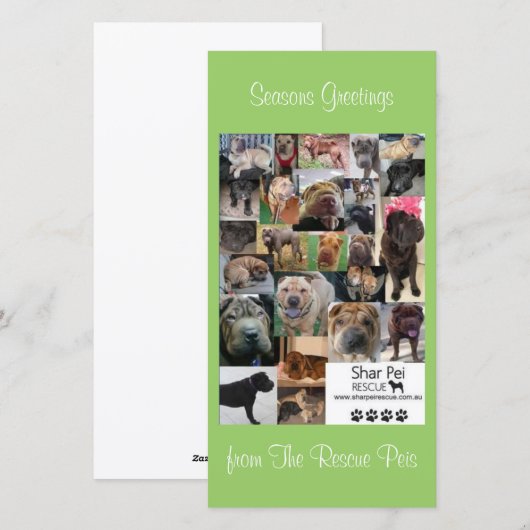 Shar Pei Rescue Xmas Kaart (Voorkant / Achterkant)
