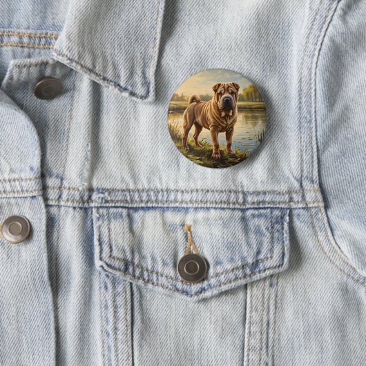 Shar Pei Ronde Button 5,7 Cm (In situ)