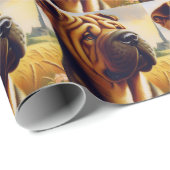  Shar-Pei schilderij Cadeaupapier (Rol Hoek)