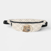 Shar Pei Schilderij Fawn Rimpel Originele Hond Art Heuptasje (Voorkant)