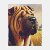  Shar-Pei schilderij Fleece Deken (Voorkant)
