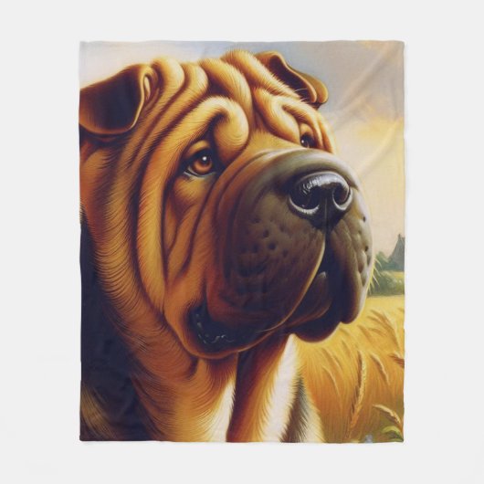  Shar-Pei schilderij Fleece Deken (Voorkant)