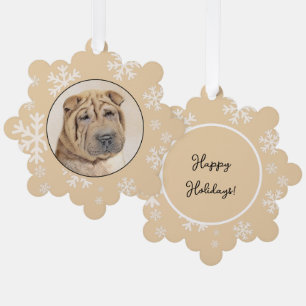 Shar Pei Schilderij - Mooie Originele Honden Kunst Ornament Kaart