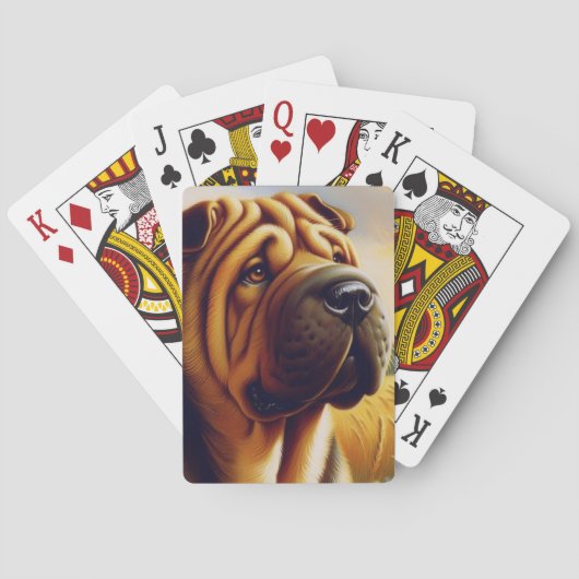  Shar-Pei schilderij Pokerkaarten (Achterkant)